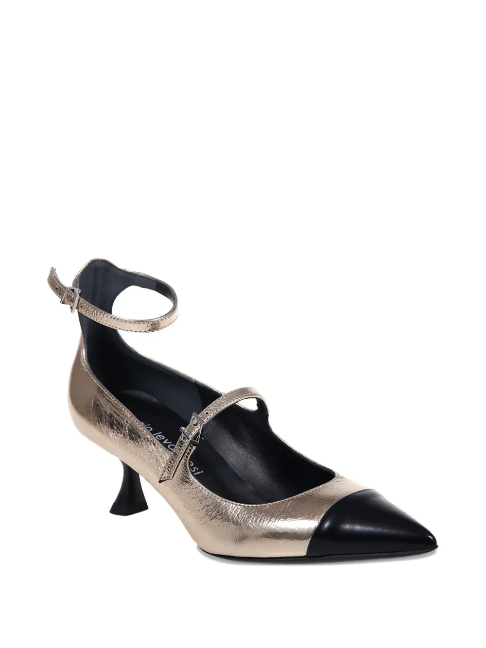 Sergio Levantesi 50mm Mary Jane leather pumps Silver