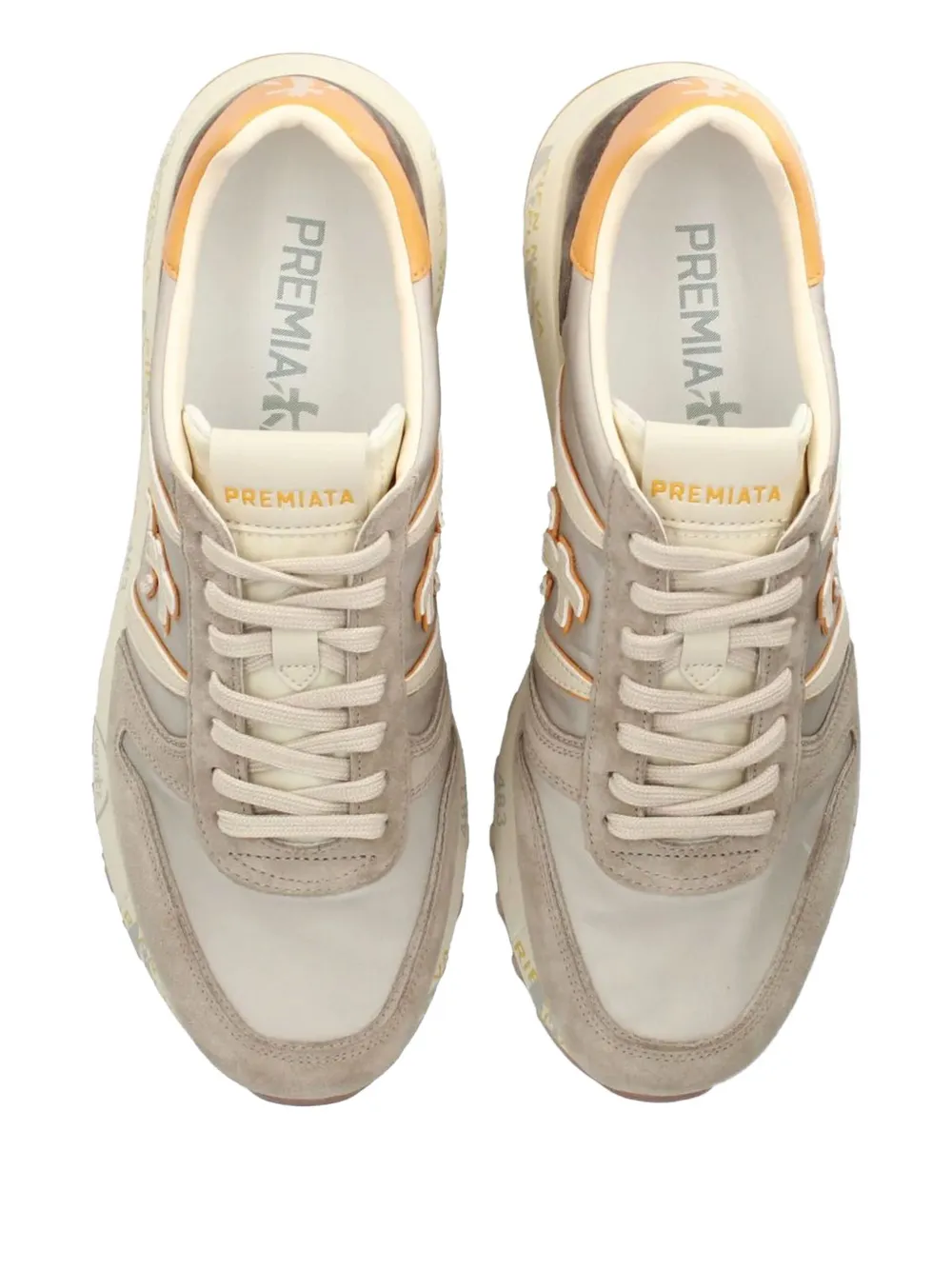 Premiata Lander 7202 lace-up suede sneakers Neutrals