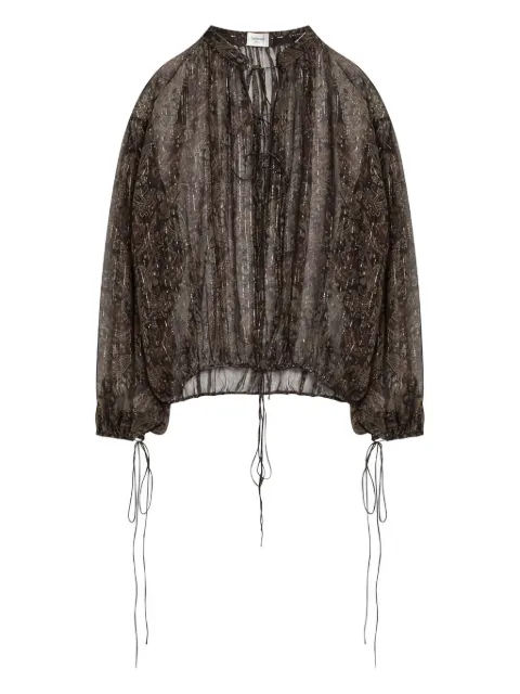 Saint Laurent paisley-print drawstring blouse
