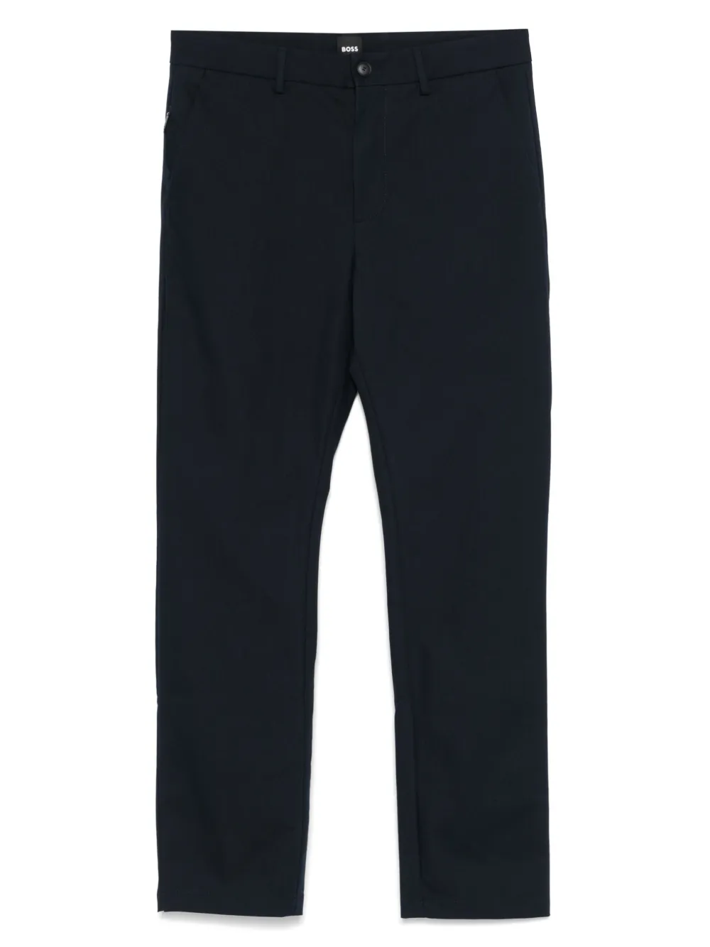 cotton-blend straight-leg trousers