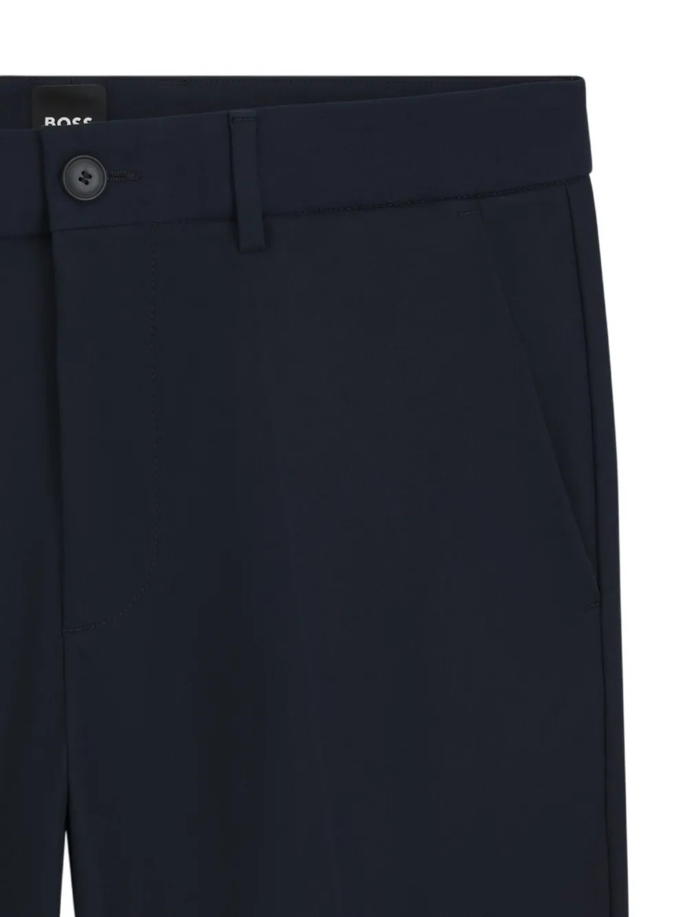 BOSS Straight broek van katoenblend Blauw