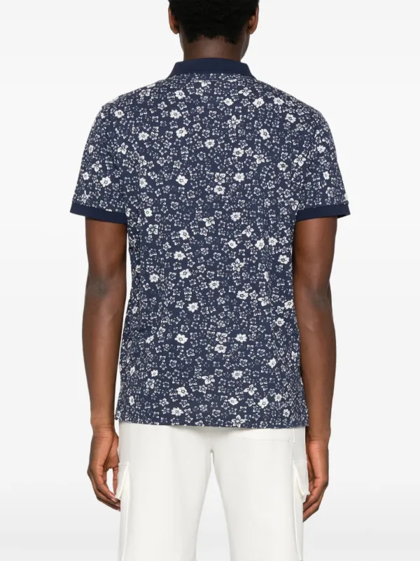 Floral Gant Polos GANT Men Floral Printed Beige Polo Collar Cotton T-shirt main image 0