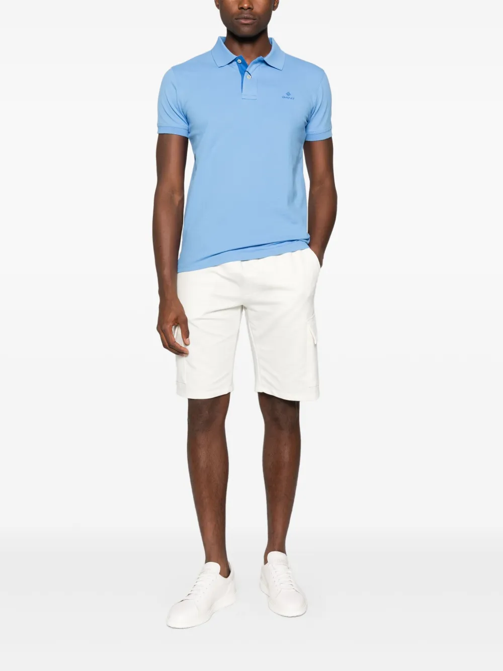Gant Poloshirt van katoenblend - Blauw