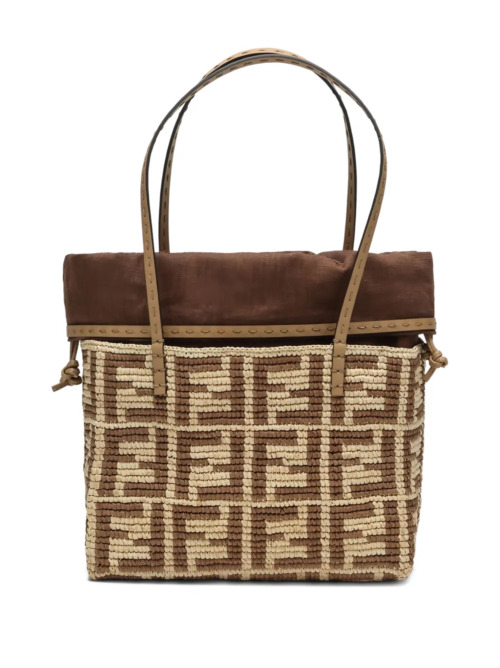 FENDI Shopper met jacquard Bruin
