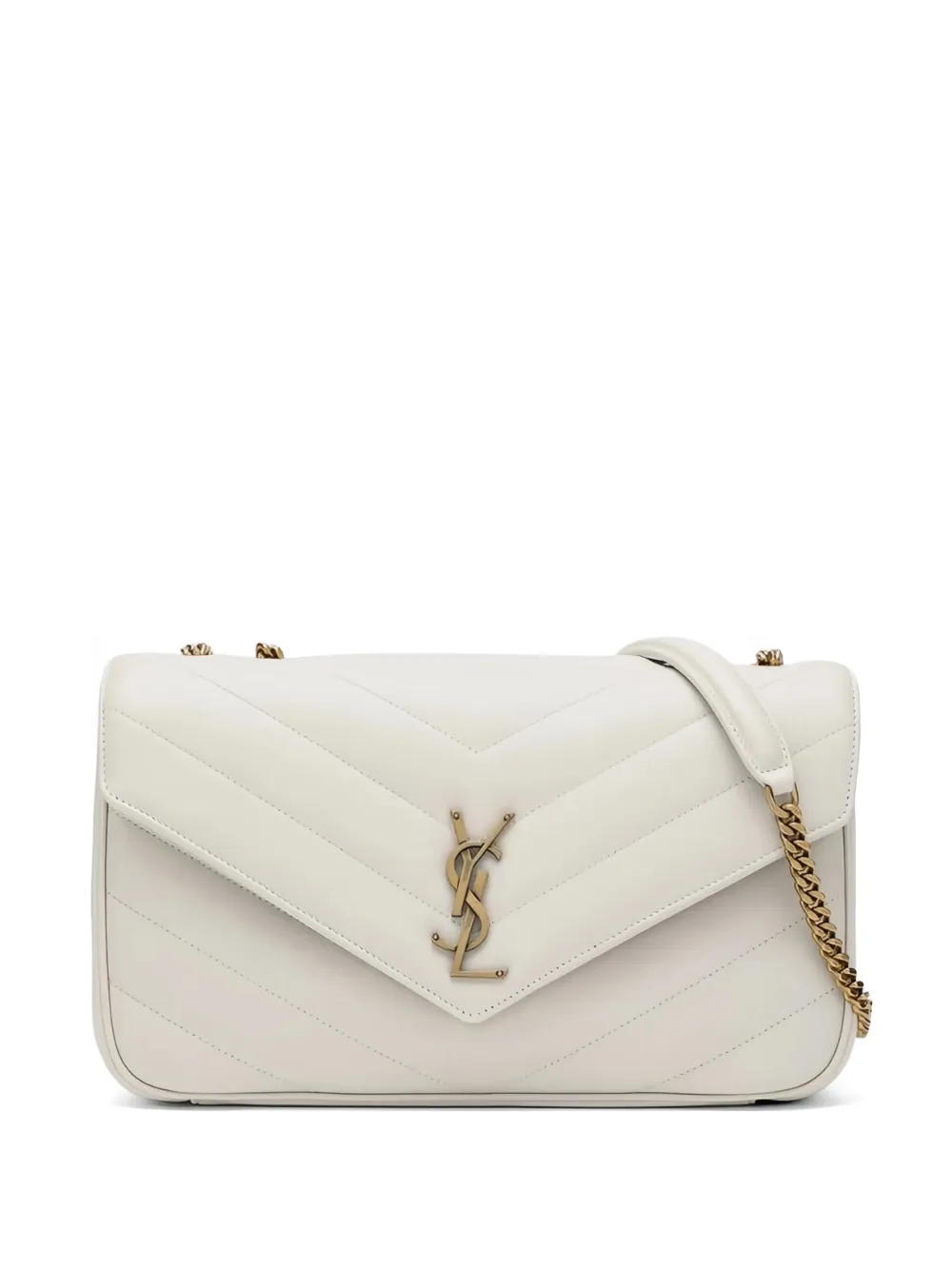 Saint Laurent Mittelgroße LouLou Umhängetasche - Weiß