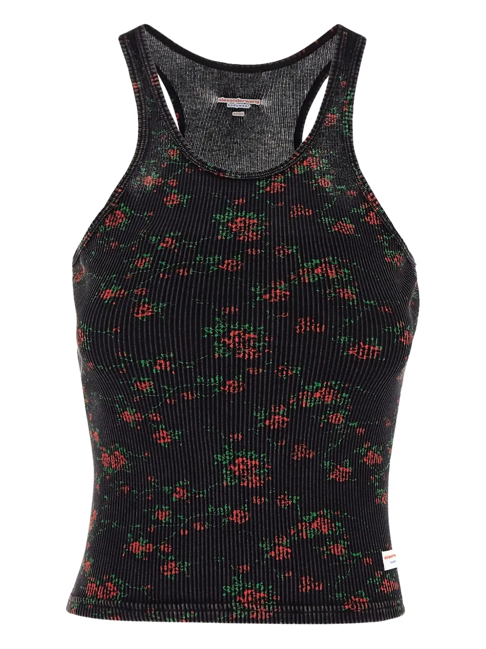 Alexander Wang floral-print ribbed top | negro | Image 1