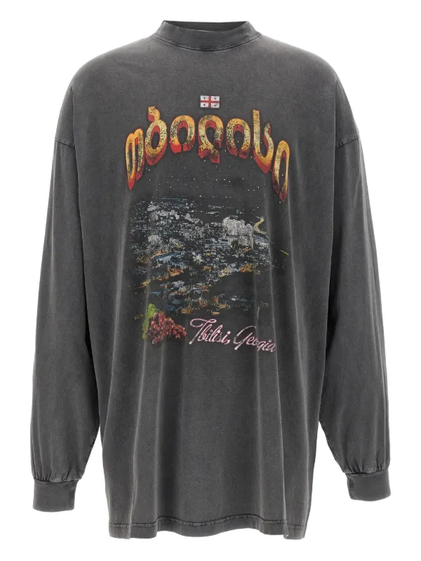 BALENCIAGA バレンシアガ 'Tbilisi' T-shirt Tシャツ グレー 30528147_59416060_600.jpg