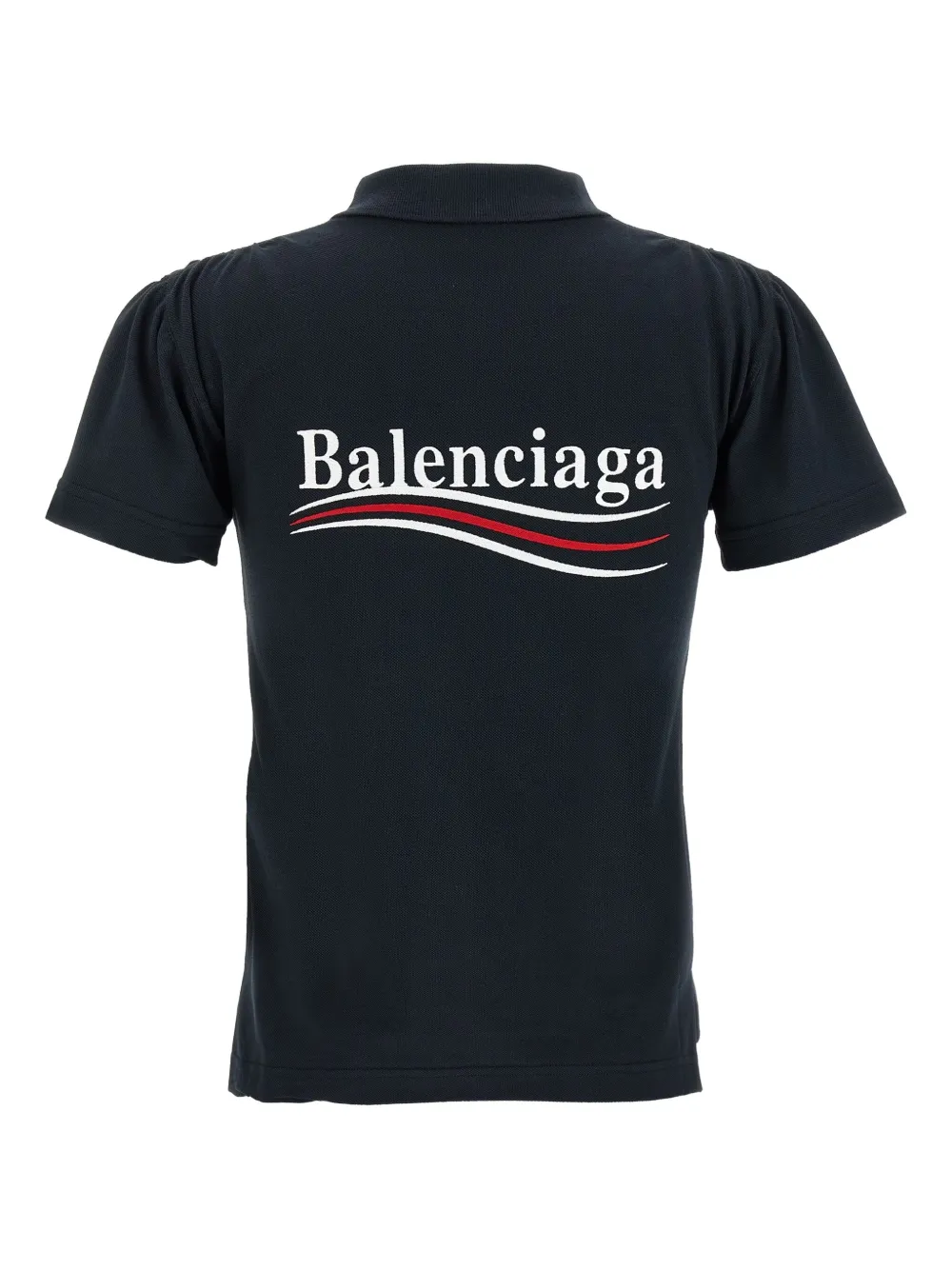 Balenciaga Polotop met geborduurd logo - Blauw
