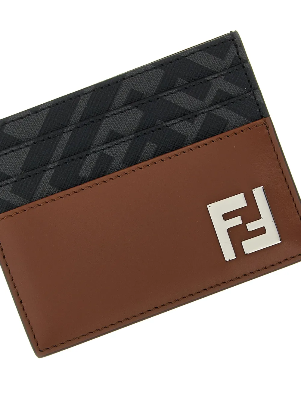 FENDI Vierkante pasjeshouder met FF-logo Bruin