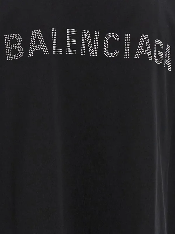 【BALENCIAGA】ブラック ラインストーン Tシャツ Balenciaga ラインストーン Tシャツ | ブラック | FARFETCH JP