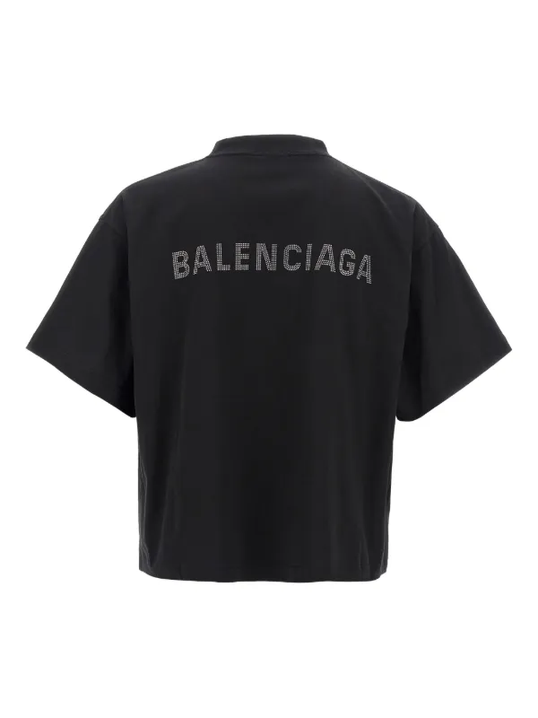 【BALENCIAGA】ブラック ラインストーン Tシャツ Balenciaga ラインストーン Tシャツ | ブラック | FARFETCH JP