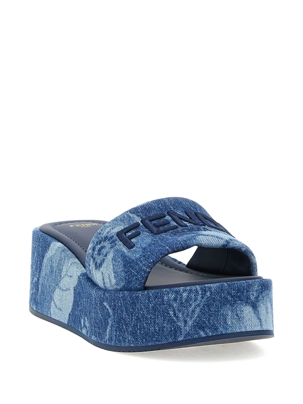 FENDI Sunshine platform sandals Blue