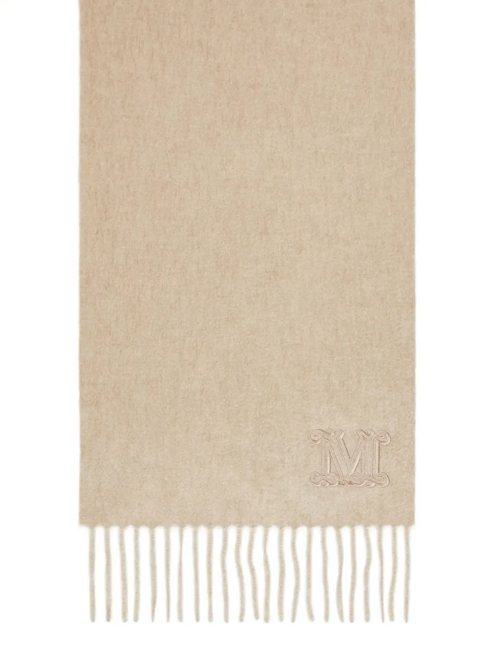 Max Mara Sjaal met geborduurd logo Beige
