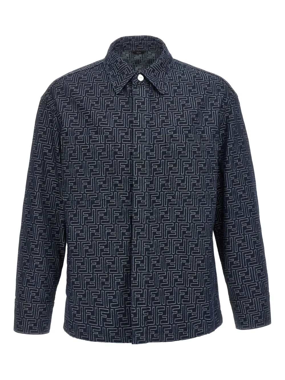 FENDI monogram-pattern shirt jacket | Blue | Image 1