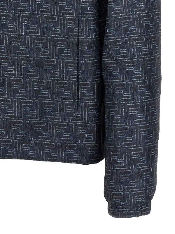FENDI Patterned Hooded Jacket | Blue | FARFETCH
