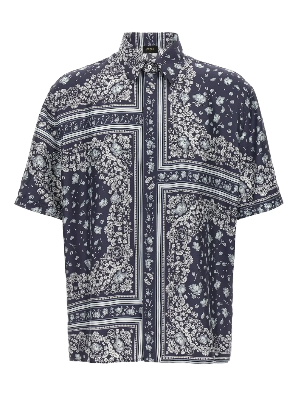 FENDI Overhemd met paisley-print Blauw