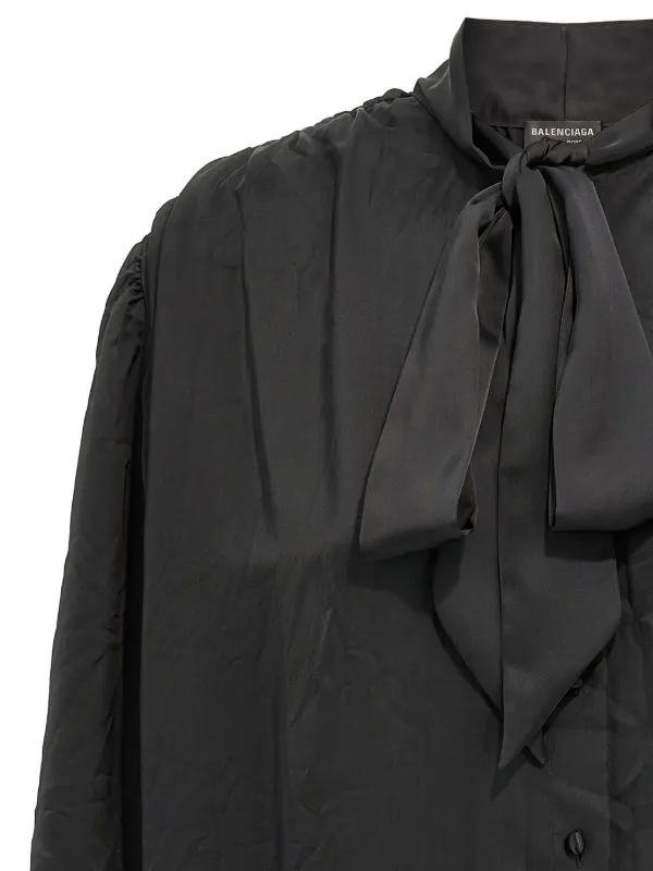 トップス BALENCIAGA 25SS bow blouse Balenciaga bow-tie Blouse | Black | FARFETCH CA