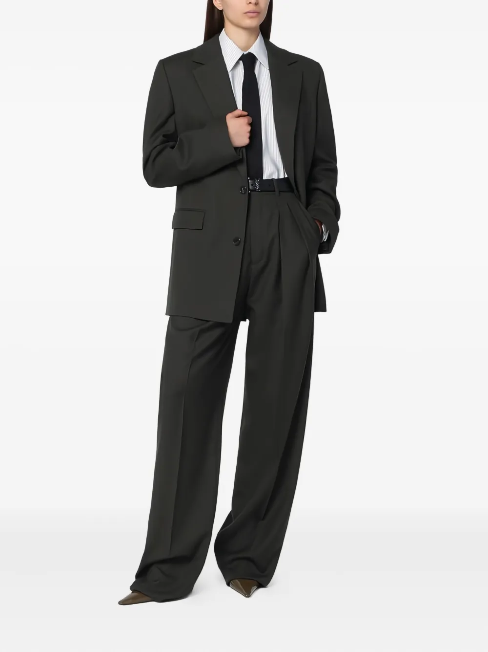  Saint Laurent Single-breasted Flap-pocket Blazer - Green 