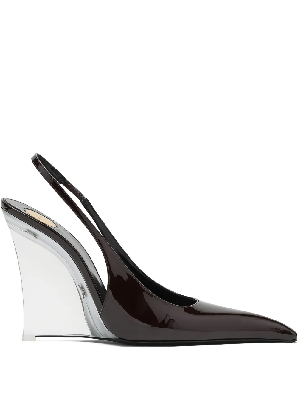 Saint Laurent 110mm Patent-leather Slingback Pumps In Multi