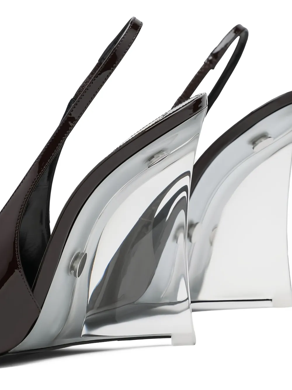 Saint Laurent 110mm Patent-leather Slingback Pumps In Multi