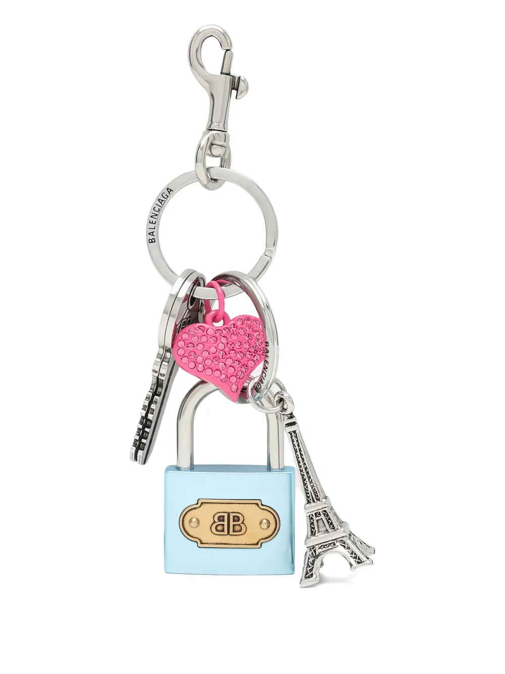 Balenciaga padlock charm keyring | Silver | Image 1