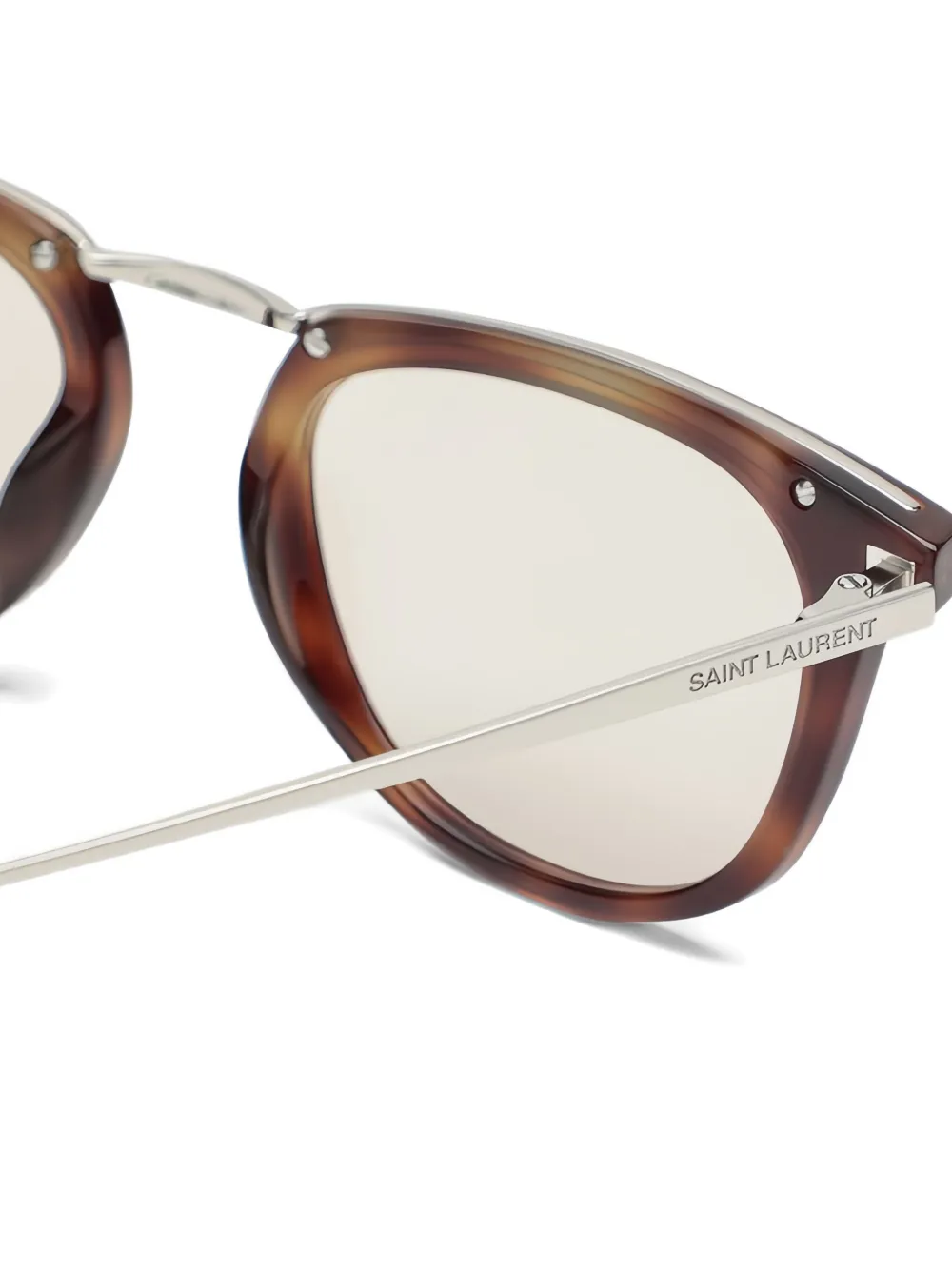Saint Laurent Eyewear Zonnebril met schildpadschild-design Bruin