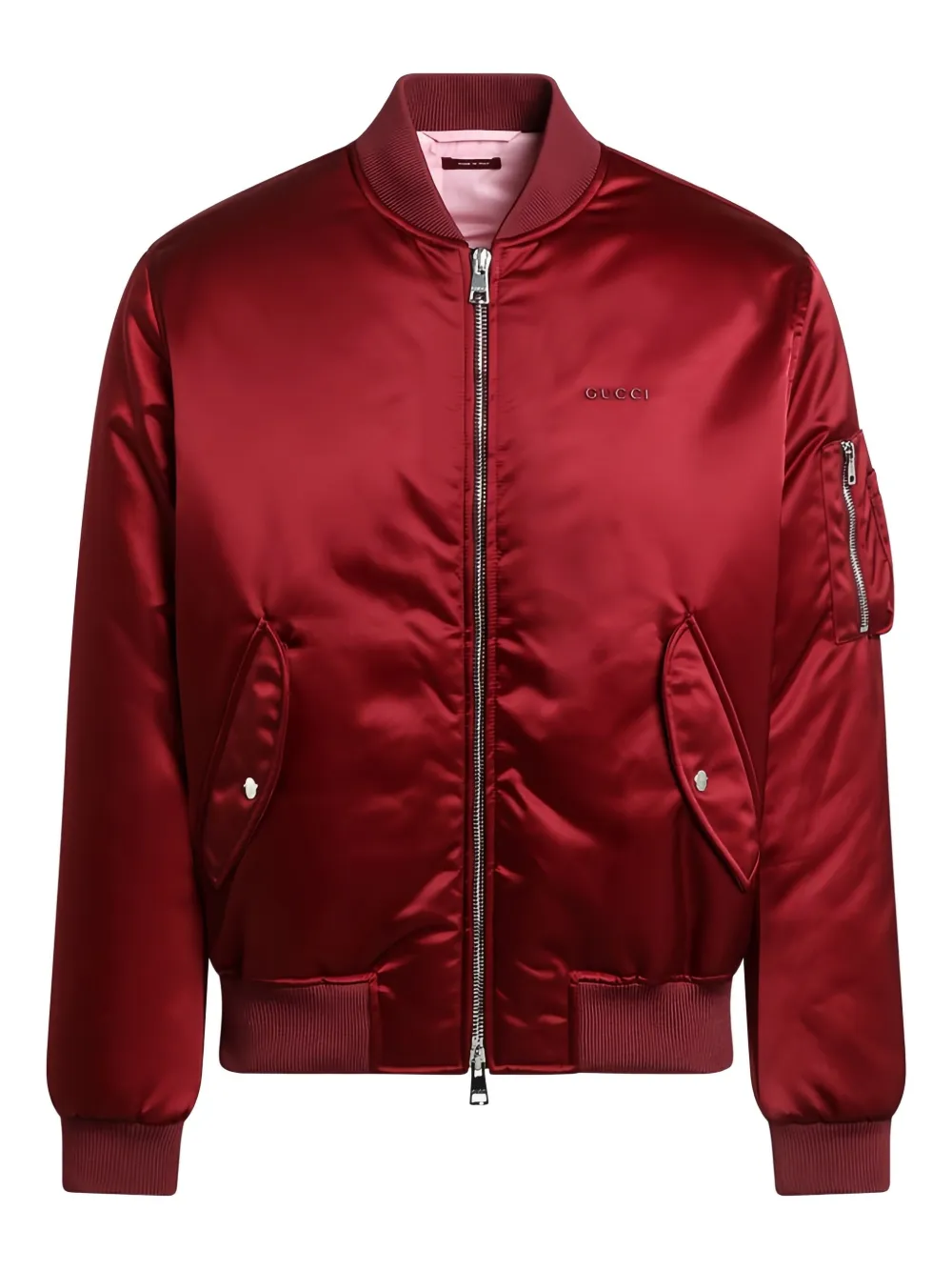 Gucci Satijnen bomberjack Rood