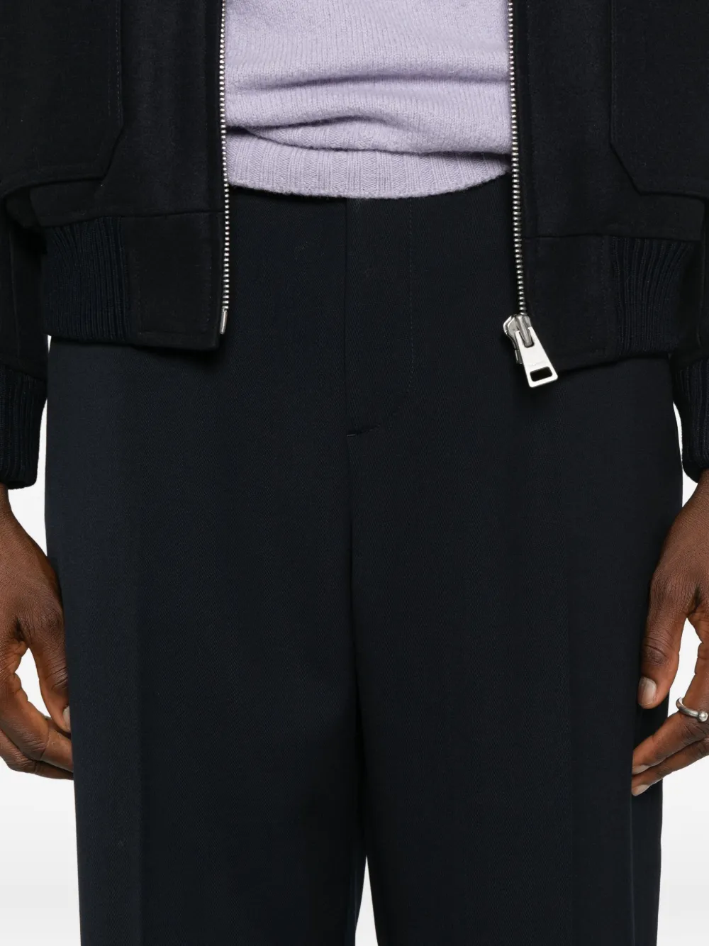 SANDRO Wollen ruimvallende broek Blauw