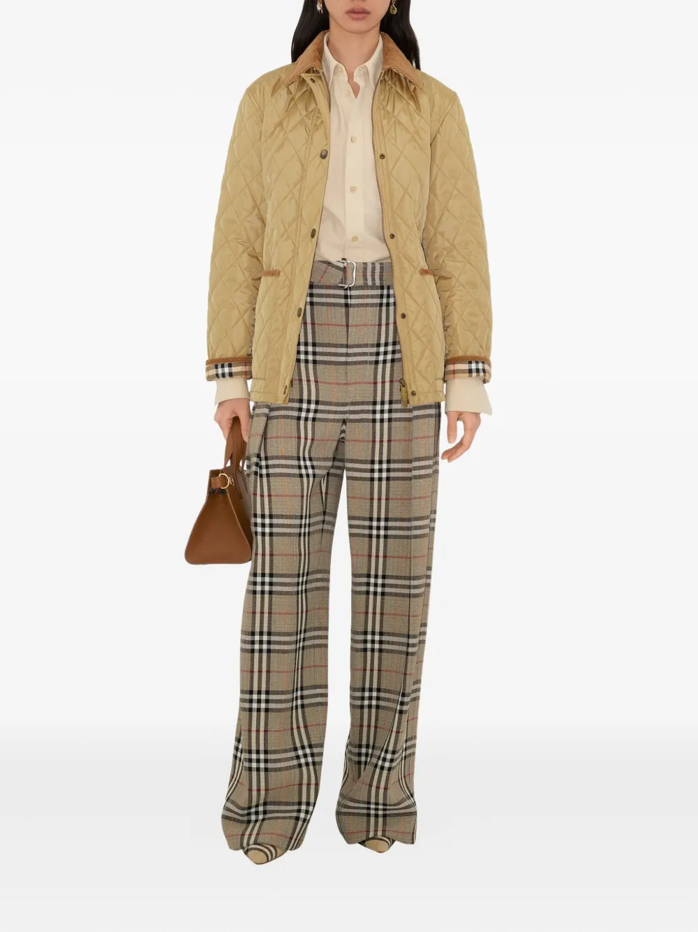 Burberry Gewatteerd bikerjack Beige