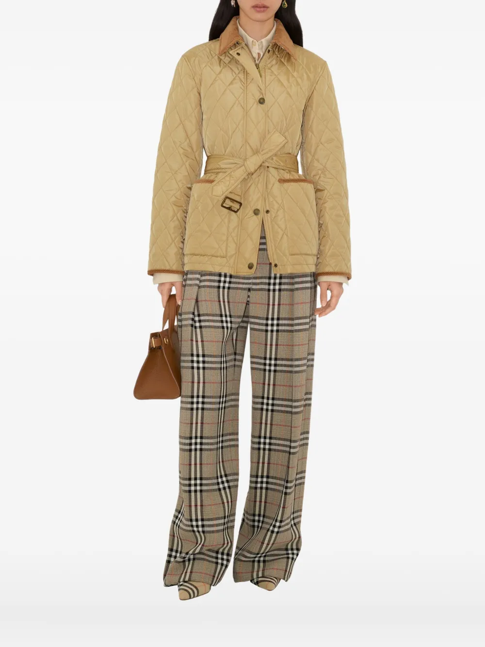 Burberry Gewatteerd bikerjack Beige