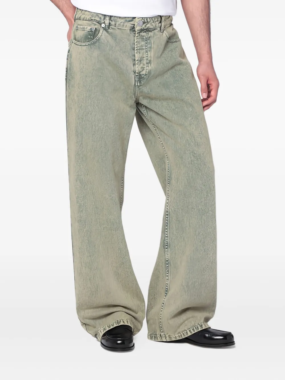 AMI Paris Jeans met vervaagd effect Groen