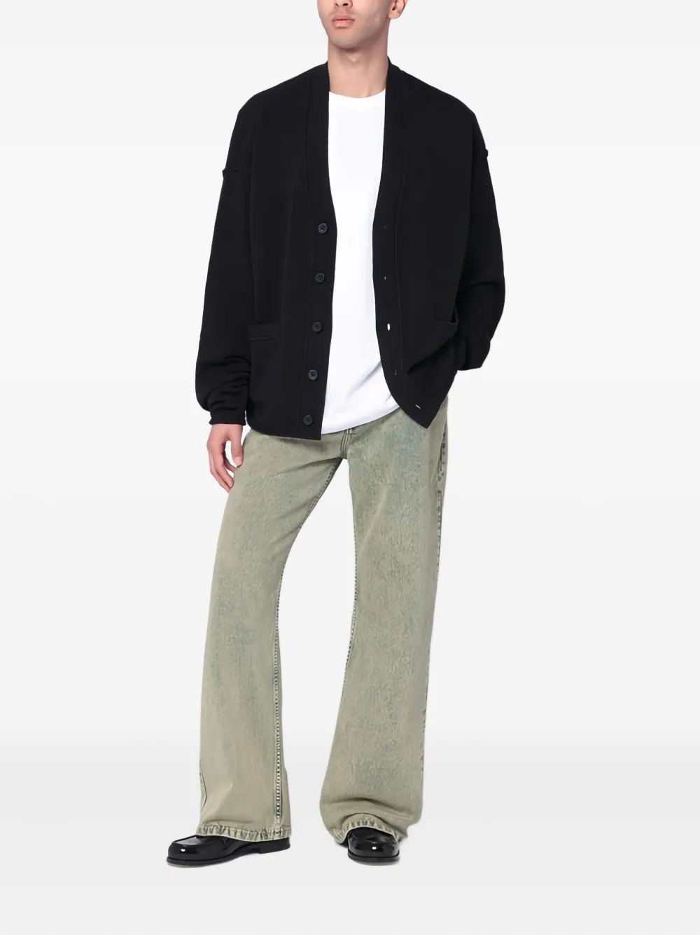 AMI Paris Jeans met vervaagd effect - Groen