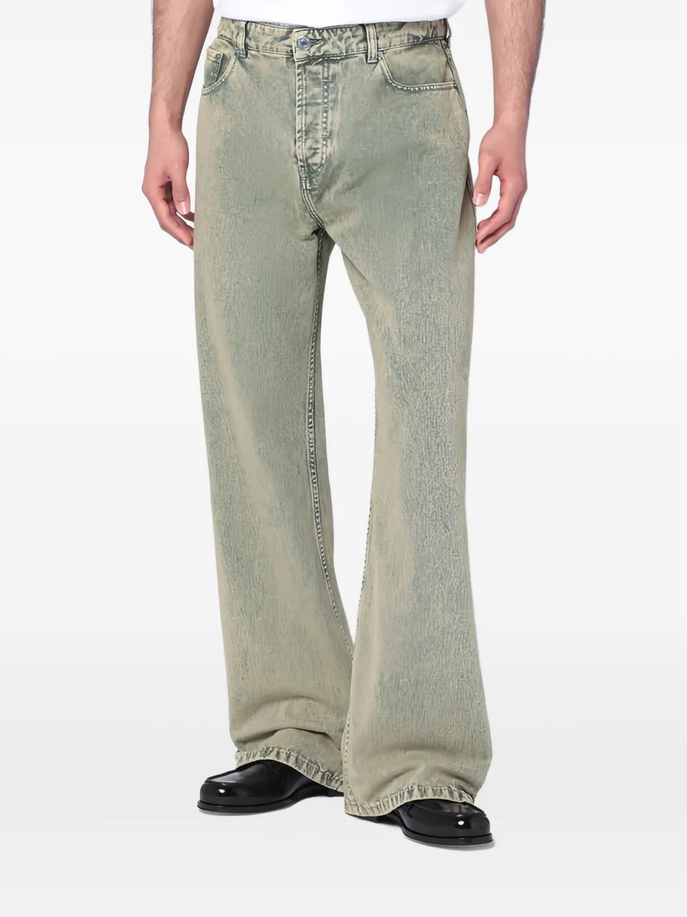 AMI Paris Jeans met vervaagd effect Groen