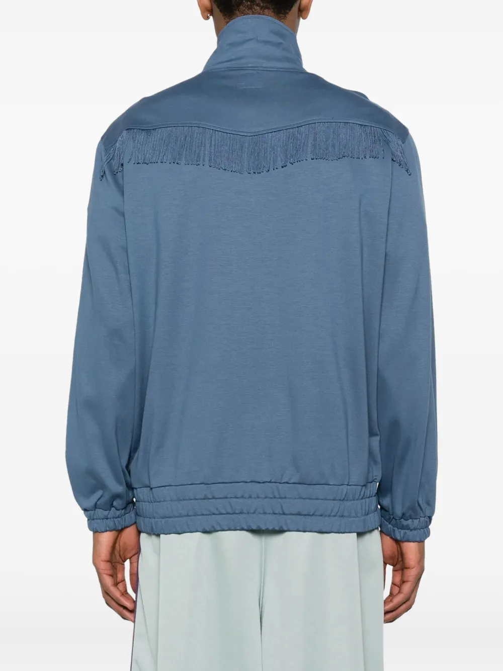 Needles Fringed Zip-up Cardigan In Blue