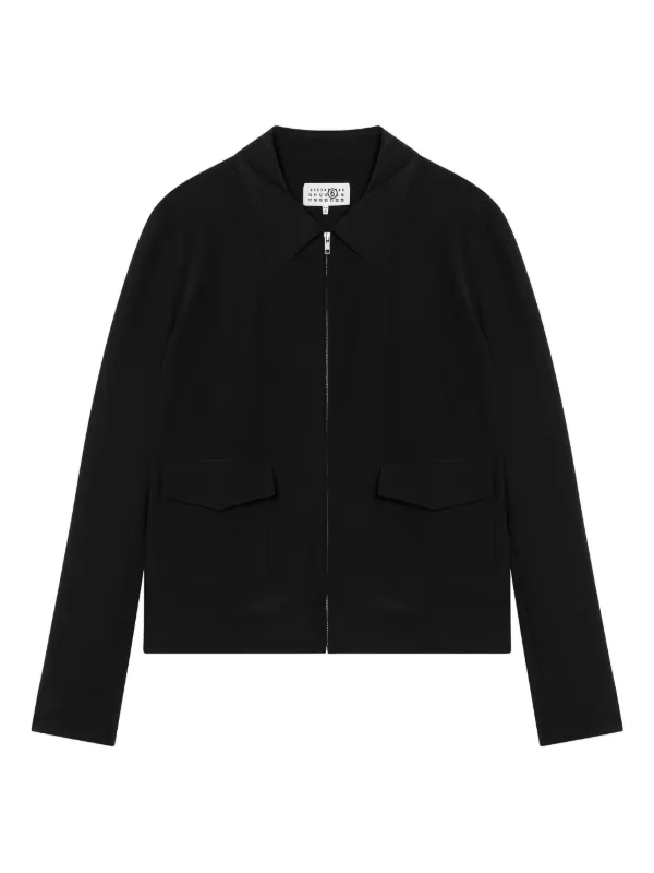margiela ジップシャツ シャツジャケット MM6 Maison Margiela ジップアップ シャツジャケット | ブラック