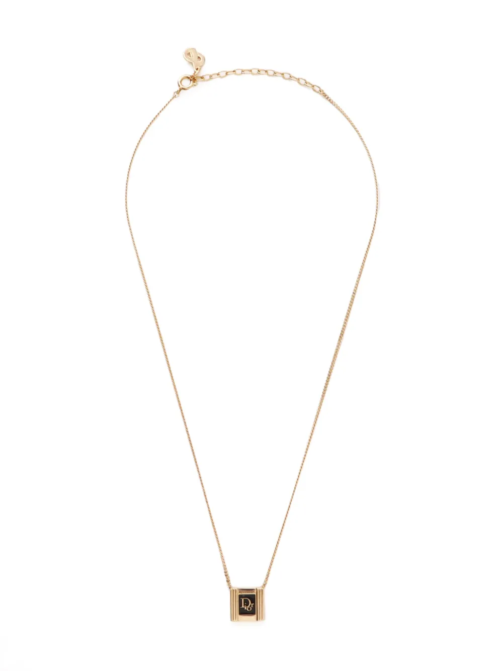 Christian Dior Pre-Owned 1980-1990s Dior Logo necklace - ゴールドトーン Christian Dior Pre-Owned 1980-1990s Dior Logo necklace - ゴールドトーン
