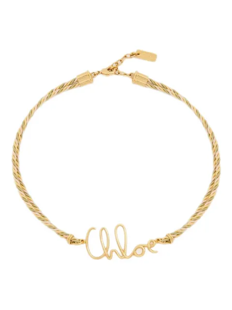 Chloé Plage braided-cord logo necklace