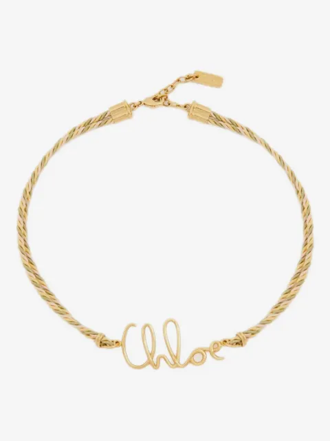 Chloé Plage braided-cord logo necklace