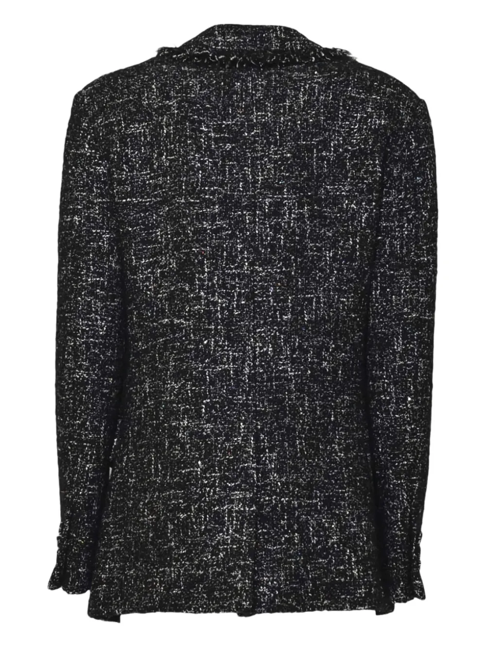 Msgm Fringed Blazer In Black