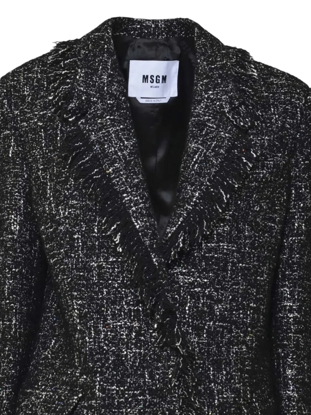 Msgm Fringed Blazer In Black