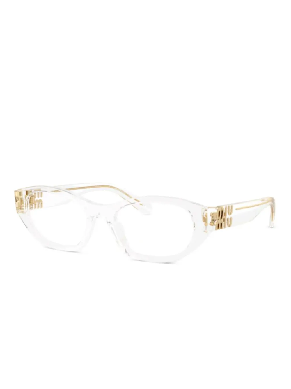 Miu Eyewear logo-detail rectangle glasses Wit