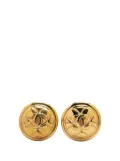 CHANEL Pre-Owned 20th Century Gold Plated CC Quilted Clip on Earrings costume earrings