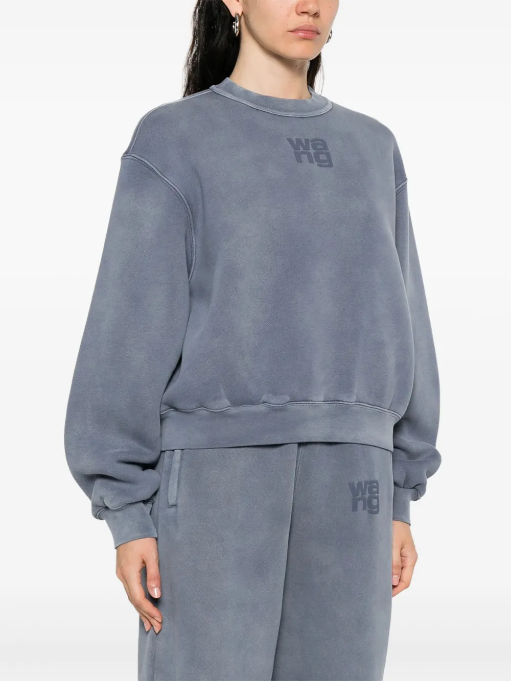 Alexander Wang Sweater met logo-reliëf Blauw