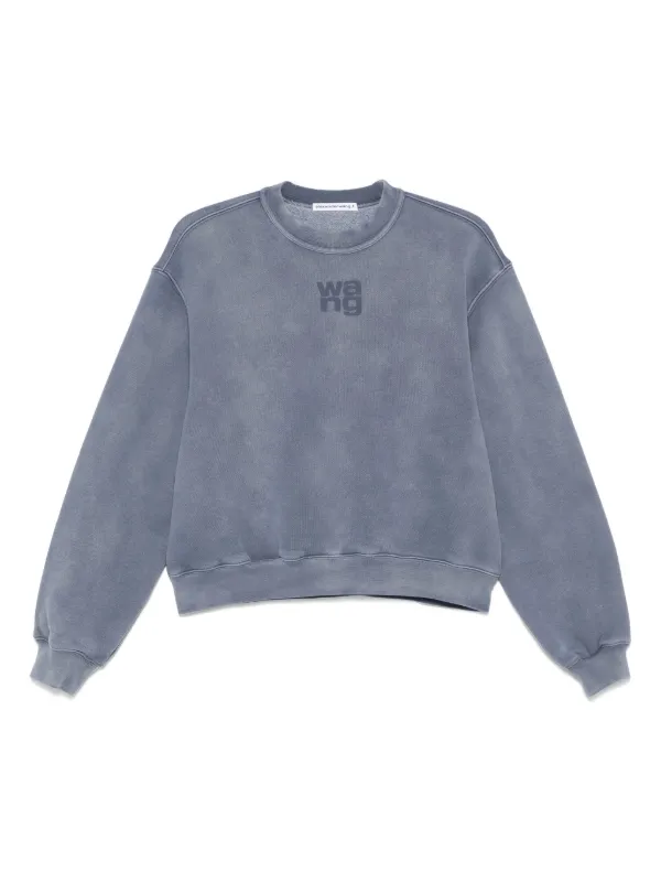 【ALEXANDER WANG】エンボスロゴプルオーバー Alexander Wang Embossed Logo Ribbed Pullover Grey 1KC3231017 020