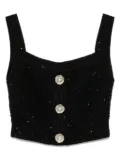 Balmain textured cropped top - Black