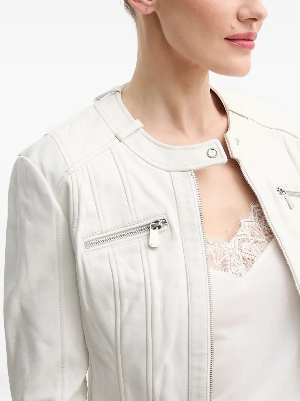 Pinko Zip-front Jacket In White