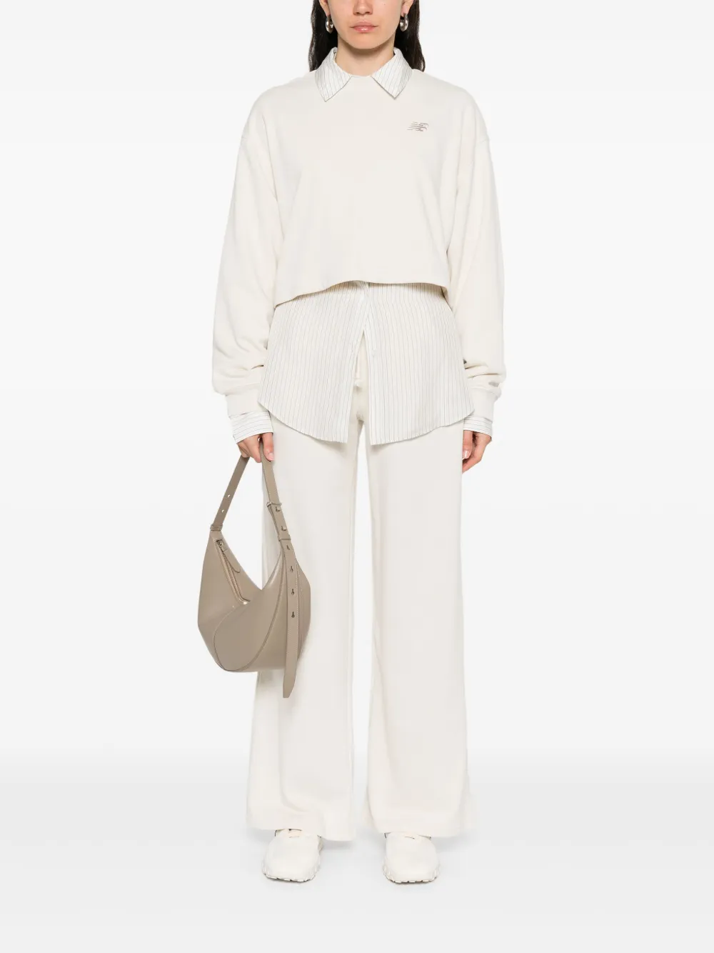 New Balance logo-embroidered trousers - Beige