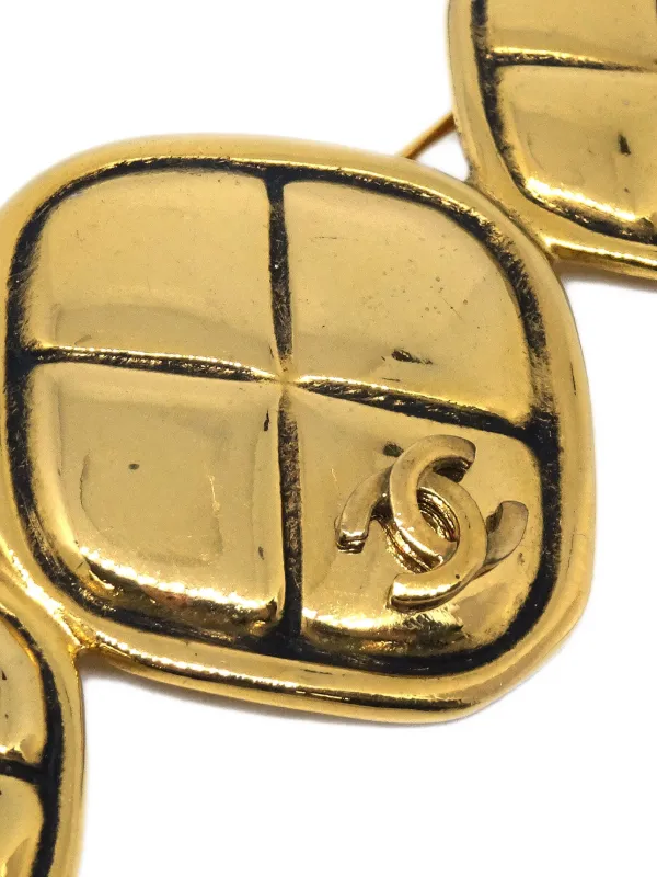 CHANEL Pre-Owned 1990-2000s Triple Rhombus Brooch Pin | Gold