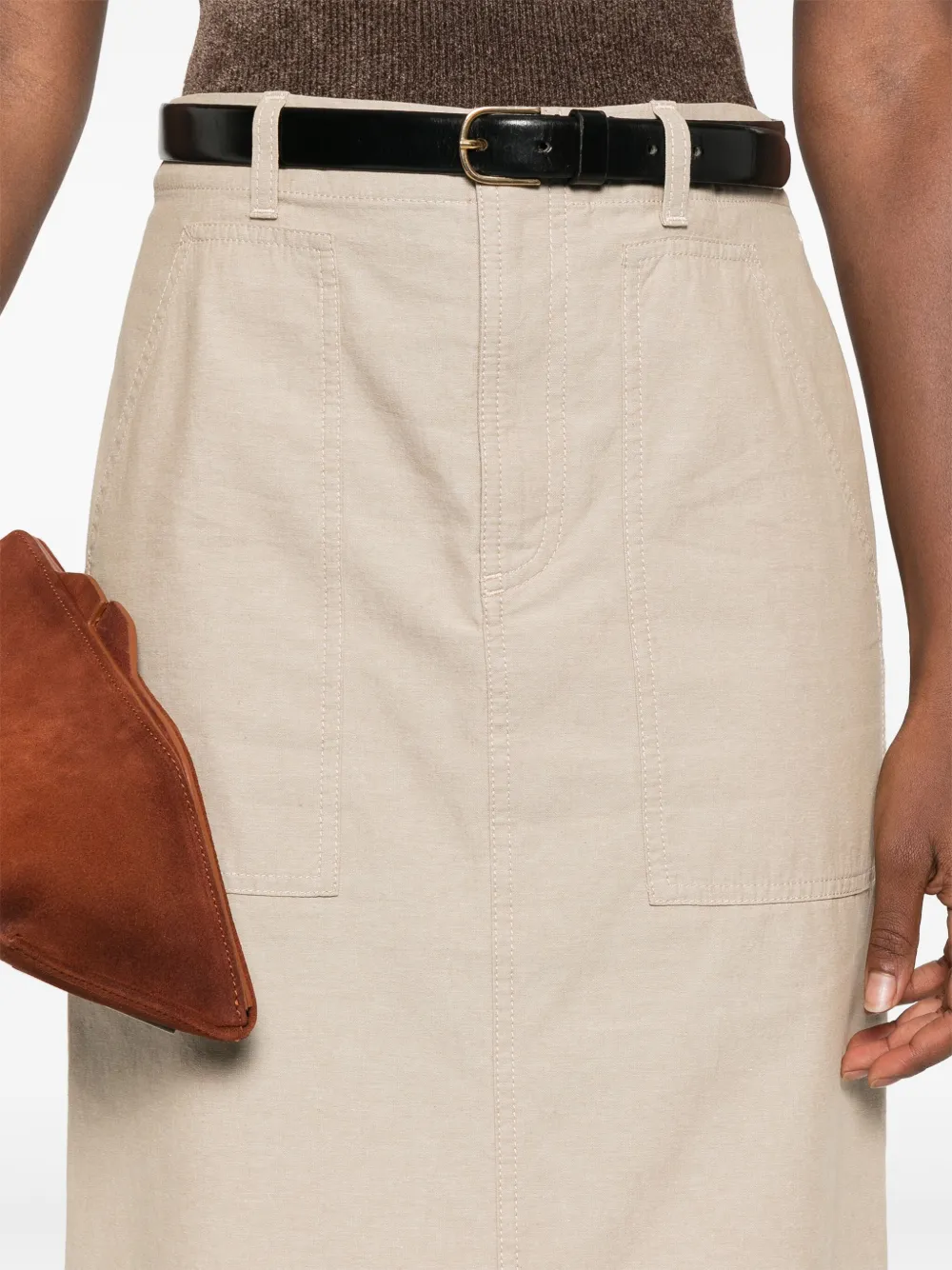FENDI Katoenen straight rok Beige