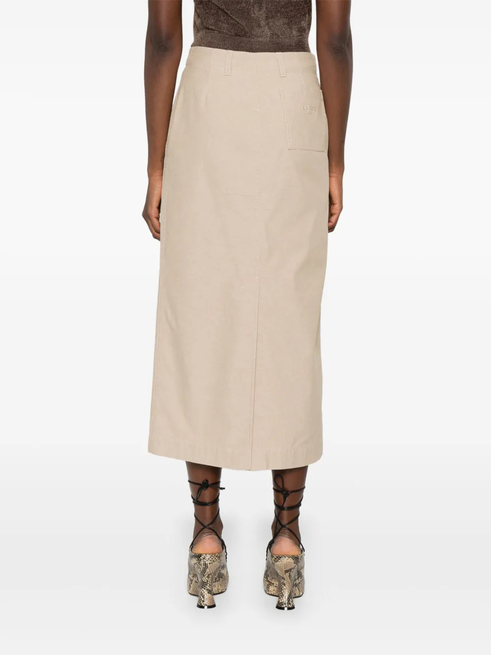FENDI Katoenen straight rok Beige